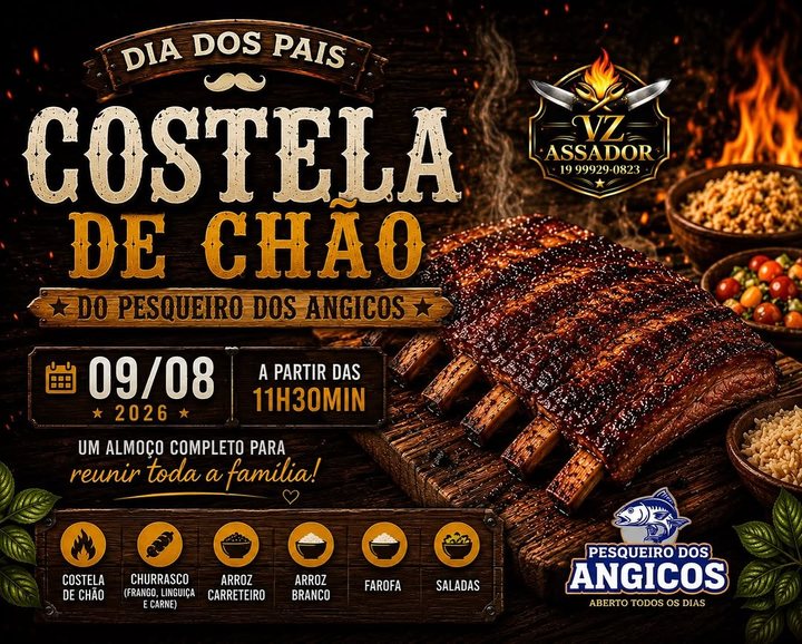 Arte da costela de chão do Dia dos Pais
